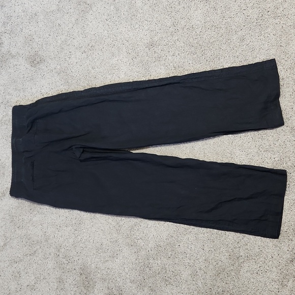 Athleta Cabo Linen Wide Leg Pant Pull On Drawstring Black Size 6 - Picture 9 of 12